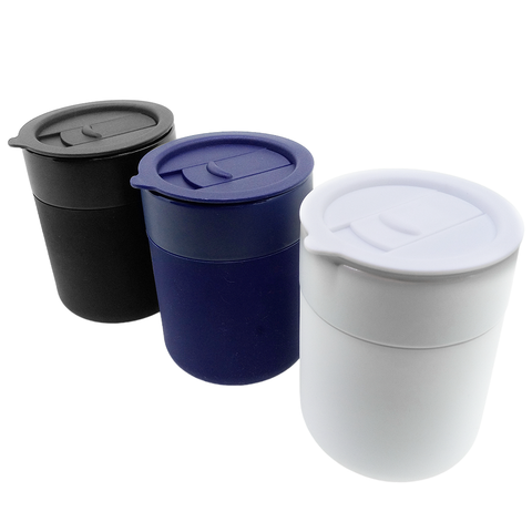300ml Ceramic Tumbler with Silicone Sleeve and Lid