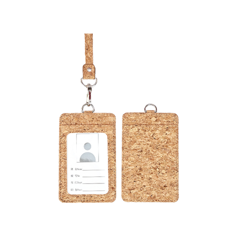 Eco-friendly Cork Card Holder with lanyard