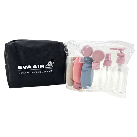 Customized Toiletries Pouch with Travel Refillable Bottle Set