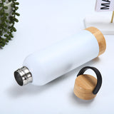 500ml Stainless Steel Vacuum Insulated Bottle with Bamboo Lid and Base