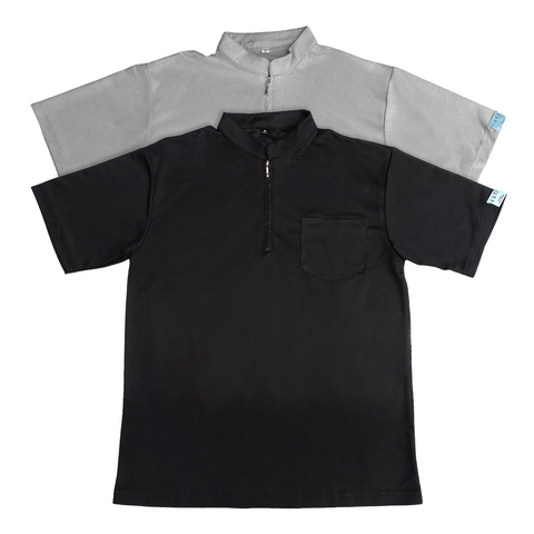 Polo Tee with Zipper and Mandarin Collar