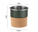 300ml Outdoor Camping Stainless Steel Cup with Cork Sleeve