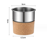 300ml Outdoor Camping Stainless Steel Cup with Cork Sleeve