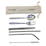 Reusable Metal Straws and Cutlery Set with Pouch - YG Corporate Gift
