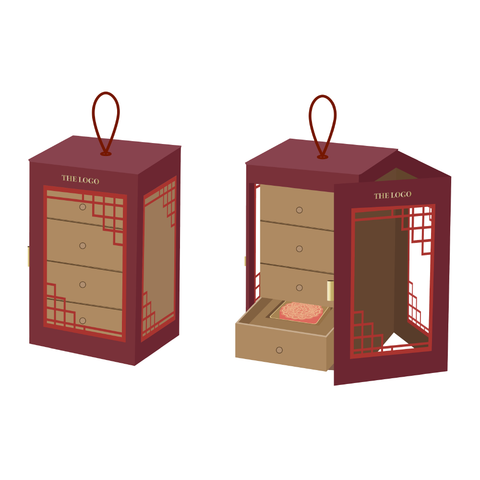 4pc Mooncake Lantern Design Box