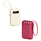 10000mAh PowerBank with 4 Built-in Cables, Strap and Flashlight