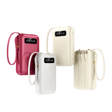 10000mAh PowerBank with 4 Built-in Cables, Strap and Flashlight