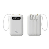 10000mAh PowerBank with 4 Built-in Cables, Strap and Flashlight