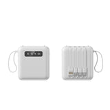10000mAh Square PowerBank with 4 Built-in Cables and Strap