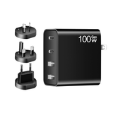 100W Four-Port GaN Wall Charger with 2 USB-C Ports (100W, 30W) and 2 USB-A Ports with PD and QC 3.0