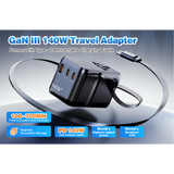 100W Travel Adaptor 3 type C + 1USB 1007FVW