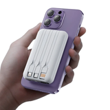20000mAh Wireless, Fast-Charging Charger + MagSafe Powerbank with 3 Built In Cables