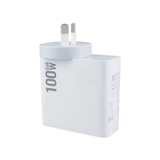 100W Four-Port GaN Wall Charger with 2 USB-C Ports (100W, 30W) and 2 USB-A Ports with PD and QC 3.0