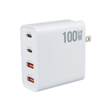 100W Four-Port GaN Wall Charger with 2 USB-C Ports (100W, 30W) and 2 USB-A Ports with PD and QC 3.0