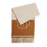 Boss Double B LOGO Jacquard Wool Shawl