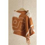 Boss Double B LOGO Jacquard Wool Shawl