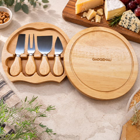 4 Piece Bamboo Cheese Cutting Board Set