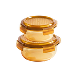 LocknLock Crystal Amber Round Food Container Set (2 pieces)