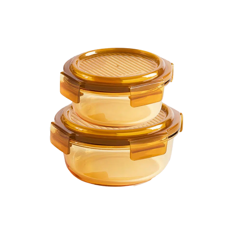LocknLock Crystal Amber Round Food Container Set (2 pieces)