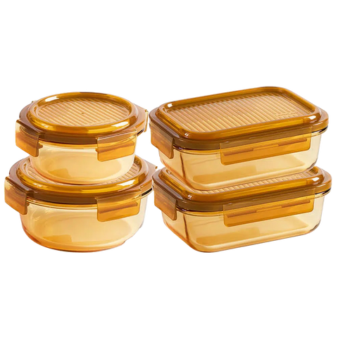 LocknLock Crystal Amber Round Food Container Set (4 pieces)