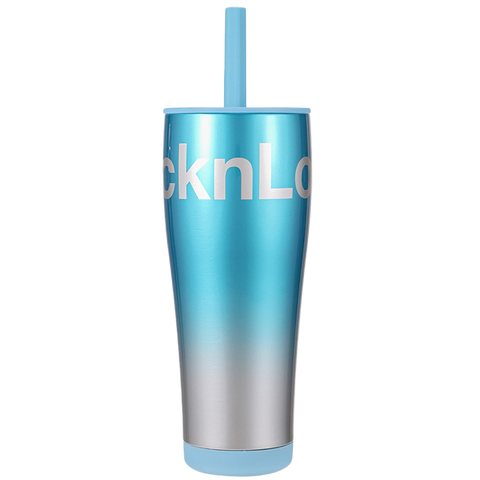 LocknLock Shiny Mirror Blue Straw Cup