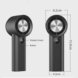 Portable Mini Fan with 199 Speeds – Strong Wind, 5000mAh Battery, Type-C USB, LED Display