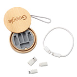 Rounded Bamboo 4-in-1 Charging Cable