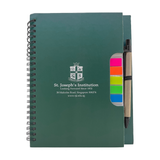 Hardcover Notebook with Sticky Pads and Recycled Pen