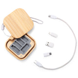 Square Bamboo 4-in-1 Charging Cable