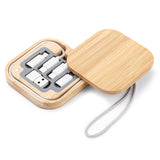 Square Bamboo 4-in-1 Charging Cable
