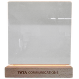 LED Display Board with Wooden Base
