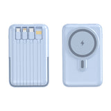 10000mAh Wireless Fast Charging MagSafe Powerbank with 4 Built-In Cables and Stand