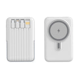 10000mAh Wireless Fast Charging MagSafe Powerbank with 4 Built-In Cables and Stand
