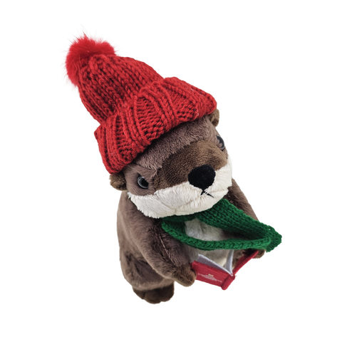 Christmas Themed Otter Plush Toy