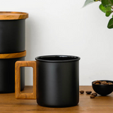 Enamel Cup with Wood Lid