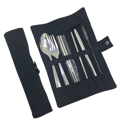 Reusable Metal Straws And Cutlery Set With Pouch - YG Corporate Gift
