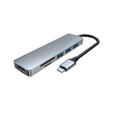 6in1 USB C HUB + Card Reader with 3 Port USB and HDMI Slot