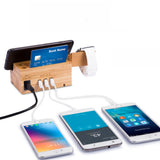 Bamboo charging Dock Stand holder come with USB Ports - YG Corporate Gift