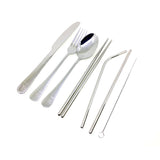 7 pcs Cutlery Set with Straw Packaging Neoprene Pouch - YG Corporate Gift