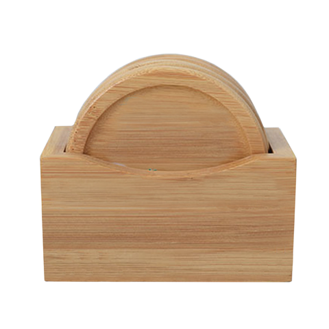 Customisable Wooden Coaster with Upright Holder - YG Corporate Gift