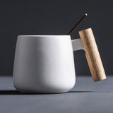 Coffee Mug with Spoon, Wooden Handle and Cover - YG Corporate Gift