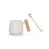 Coffee Mug with Spoon, Wooden Handle and Cover - YG Corporate Gift