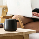 Coffee Mug with Spoon, Wooden Handle and Cover - YG Corporate Gift