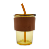Glass Cup with Straw 400ml
