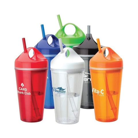 Double Wall Plastic Tumbler with Straw - YG Corporate Gift