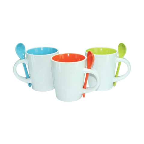 Dual Color Ceramic Mug with Spoon - YG Corporate Gift