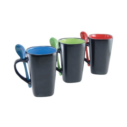Dual Color Ceramic Mug with Spoon - YG Corporate Gift
