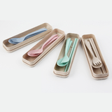 Wheat Cutlery Set - 3 in 1 Chopsticks Fork Spoon Set - YG Corporate Gift