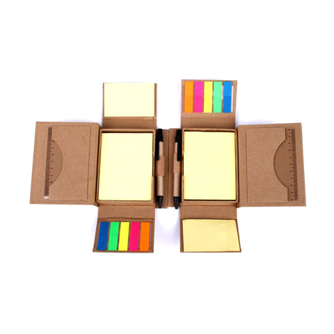 Cardboard Note Box Kraft paper note box with Pen and post-it pad - YG Corporate Gift