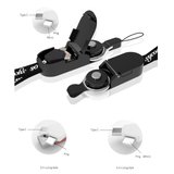 Lanyard data cable three-in-one multi-function mobile phone charging cable
